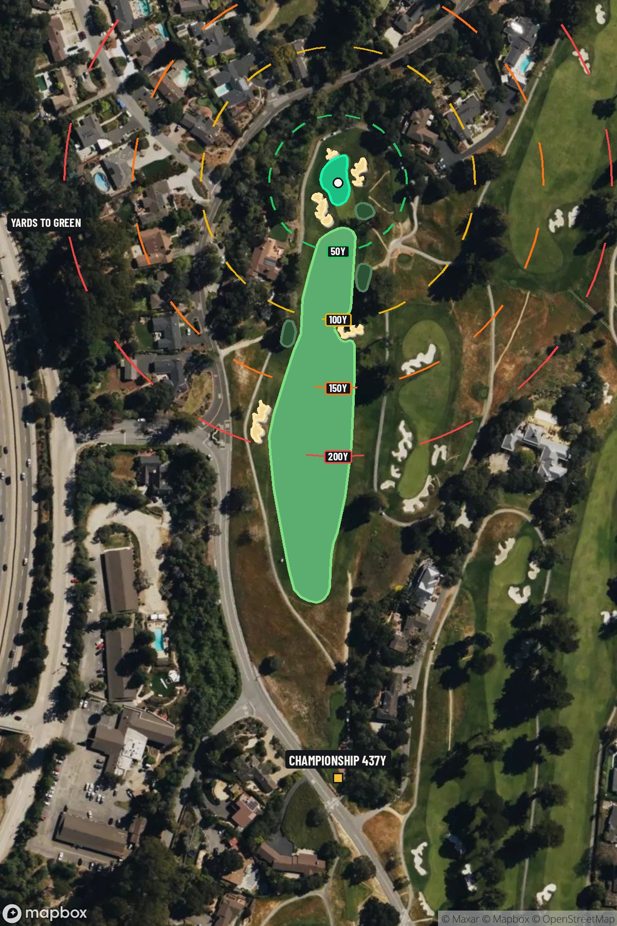 Hole 2 aerial at Pasatiempo Golf Club