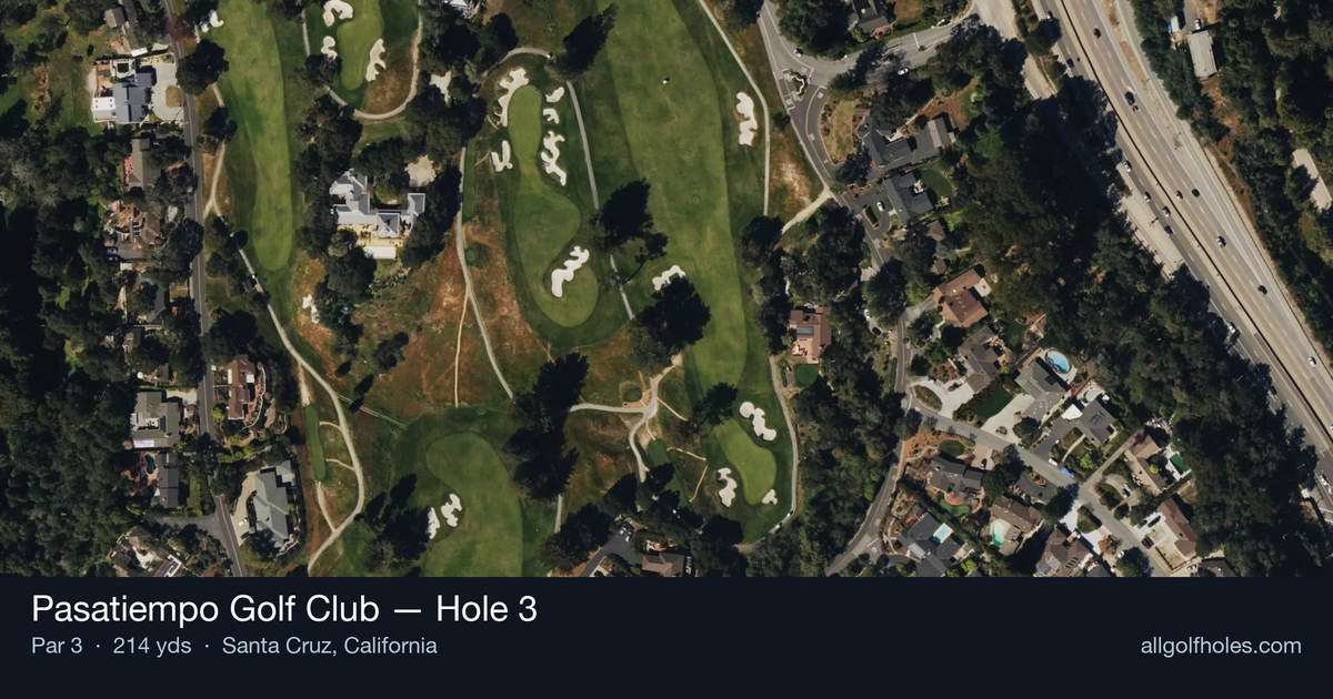 Hole 3 aerial at Pasatiempo Golf Club