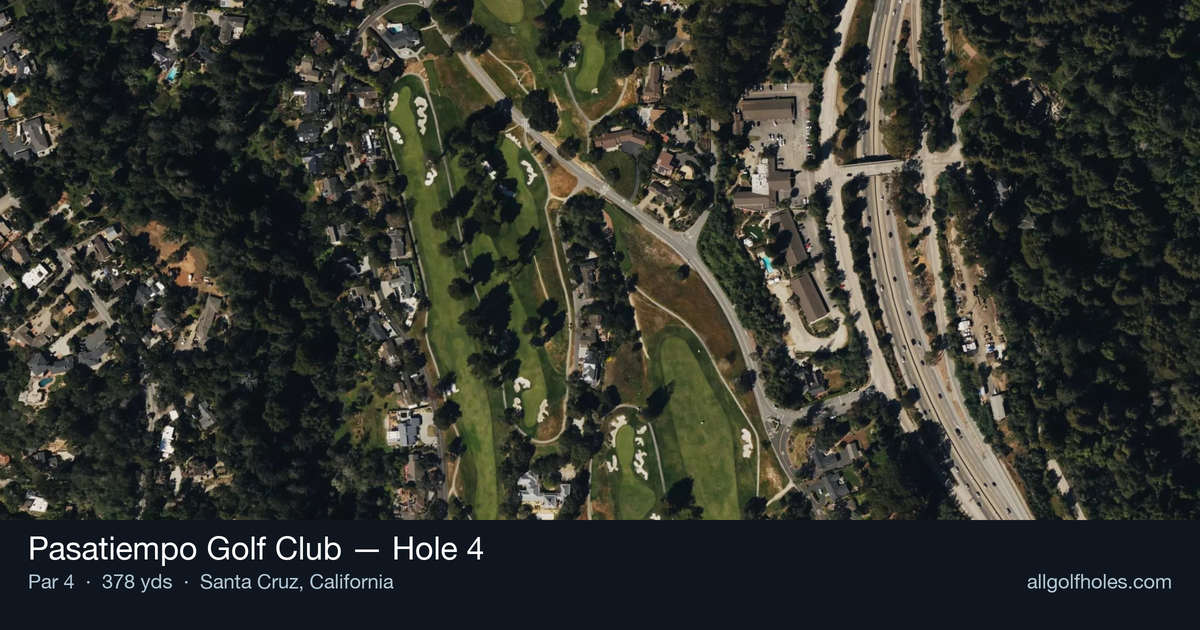 Hole 4 aerial at Pasatiempo Golf Club
