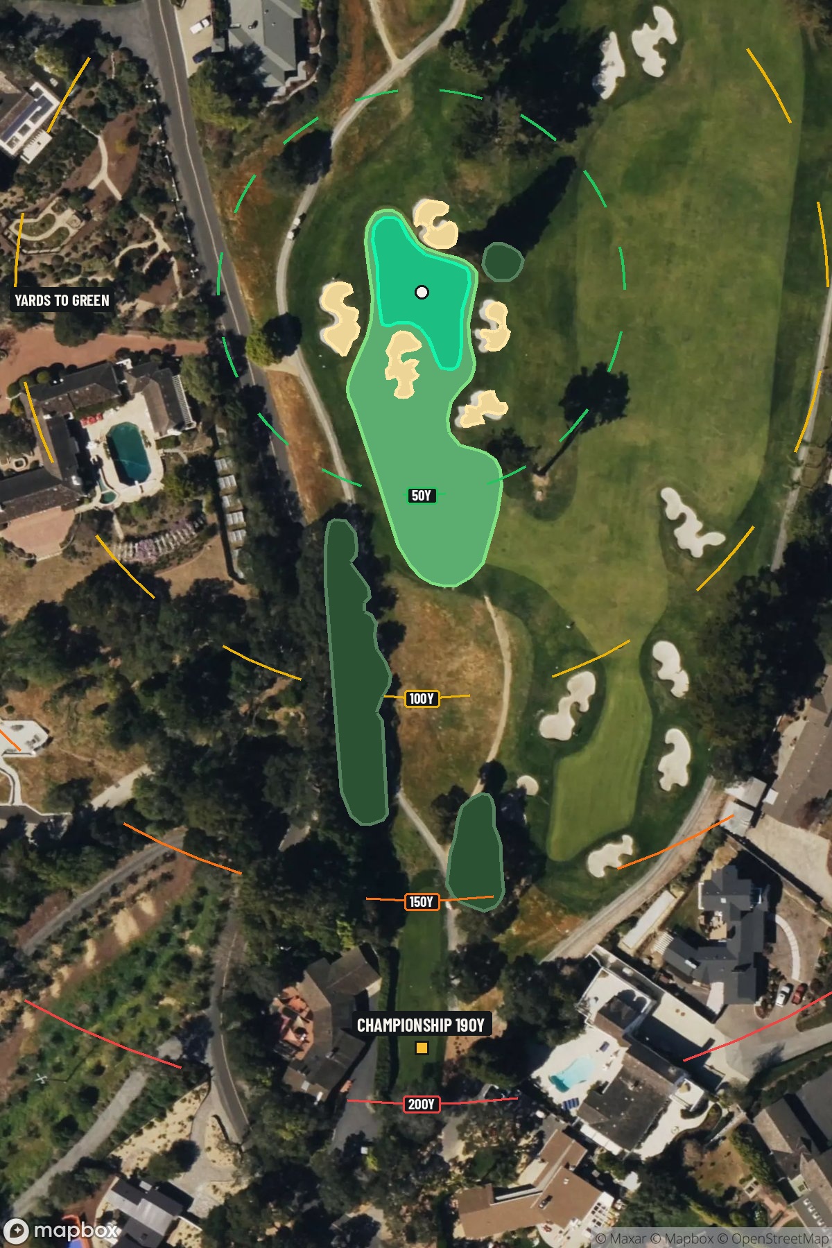Hole 5 aerial at Pasatiempo Golf Club