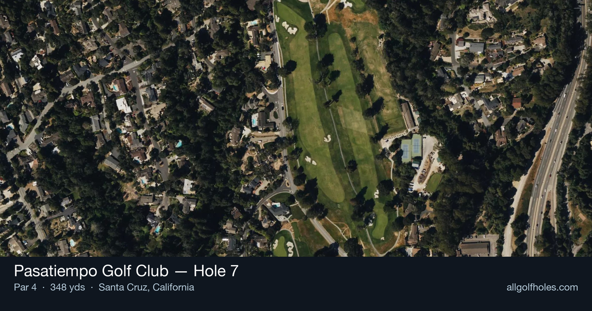 Hole 7 aerial at Pasatiempo Golf Club