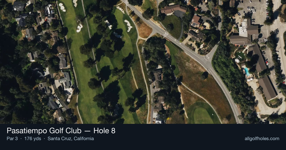 Hole 8 aerial at Pasatiempo Golf Club