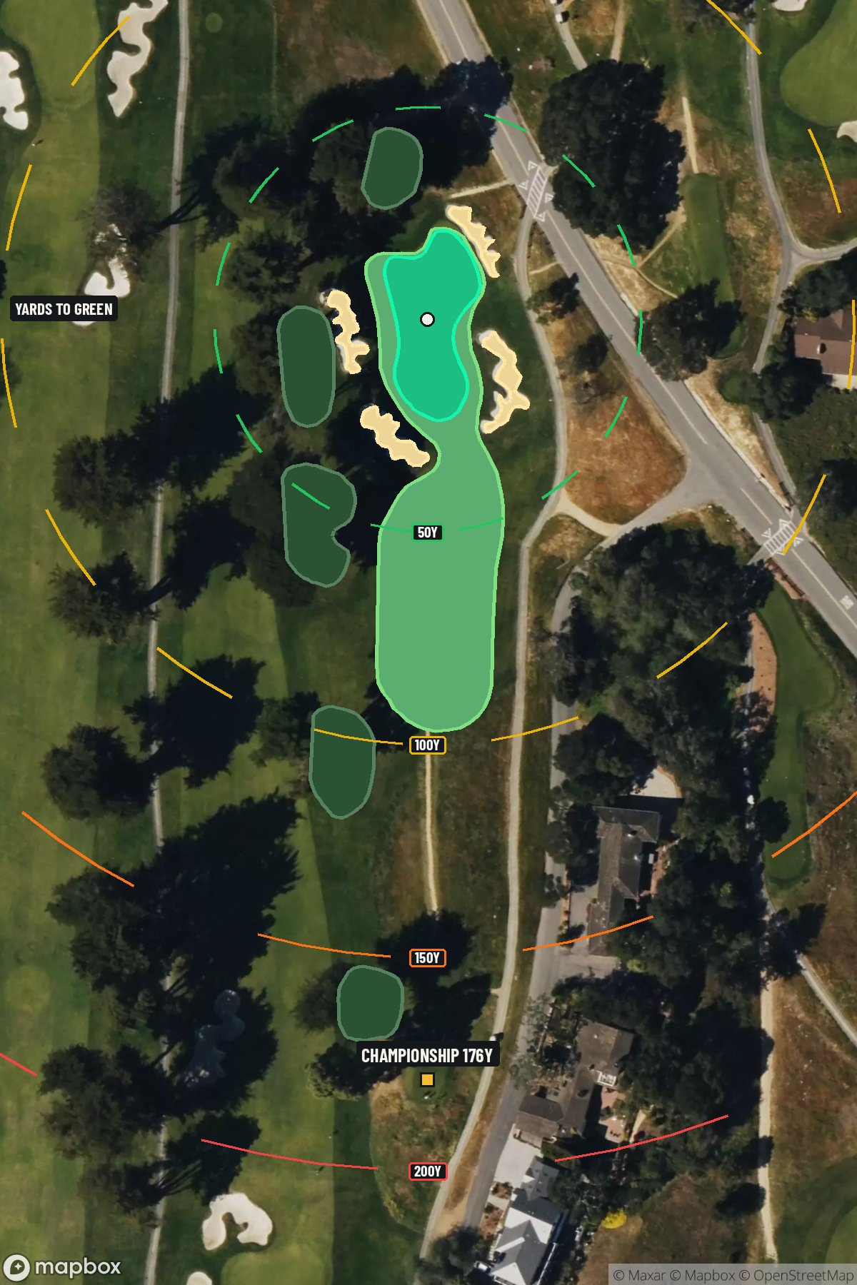 Hole 8 aerial at Pasatiempo Golf Club