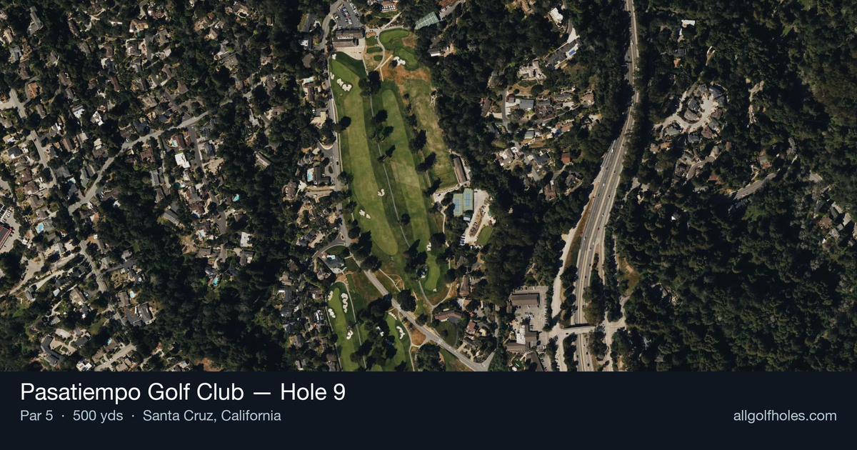 Hole 9 aerial at Pasatiempo Golf Club