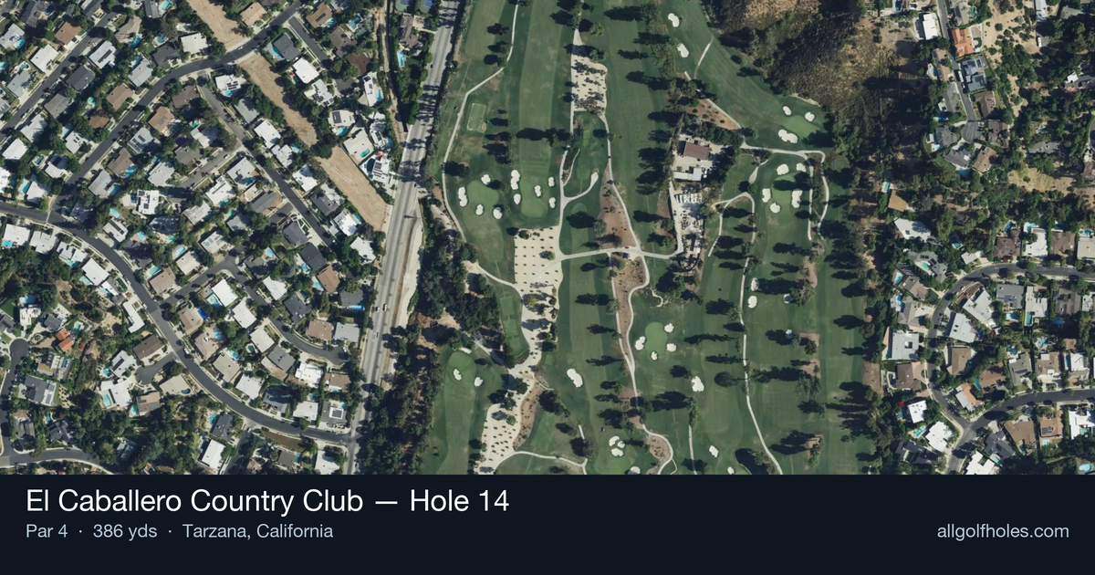 Hole 14 aerial at El Caballero Country Club