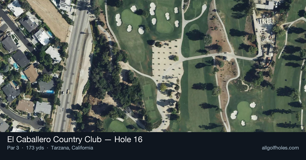 Hole 16 aerial at El Caballero Country Club