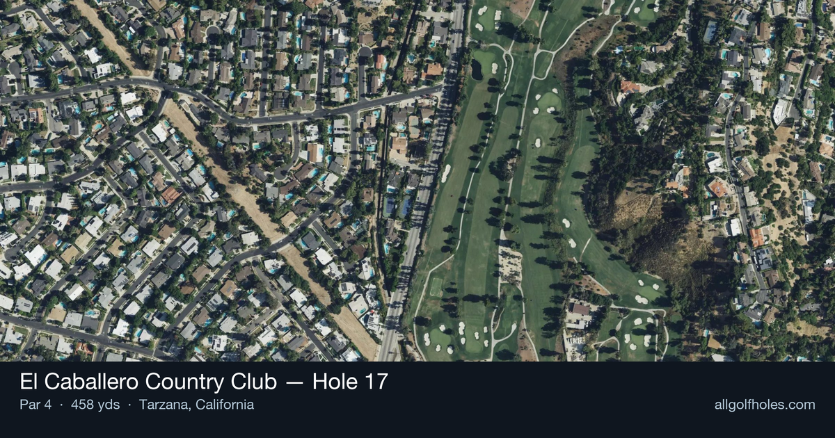 Hole 17 aerial at El Caballero Country Club