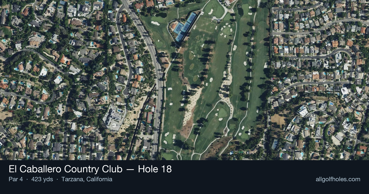 Hole 18 aerial at El Caballero Country Club