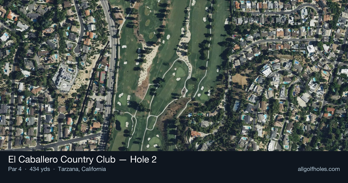 Hole 2 aerial at El Caballero Country Club