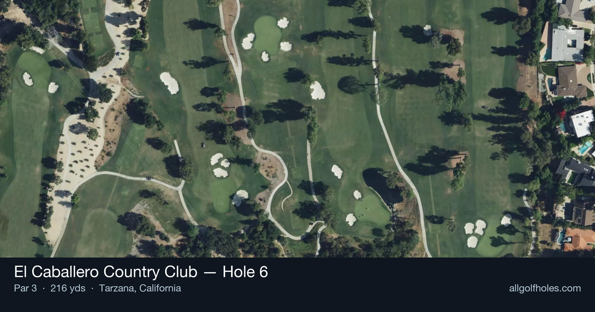 Hole 6 aerial at El Caballero Country Club