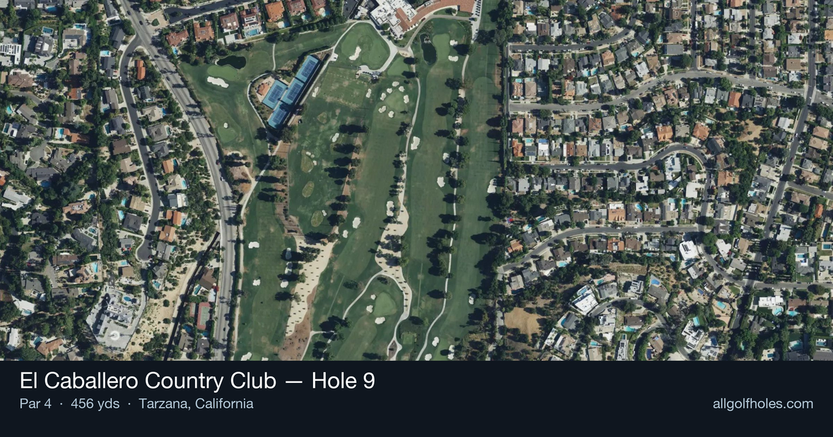 Hole 9 aerial at El Caballero Country Club