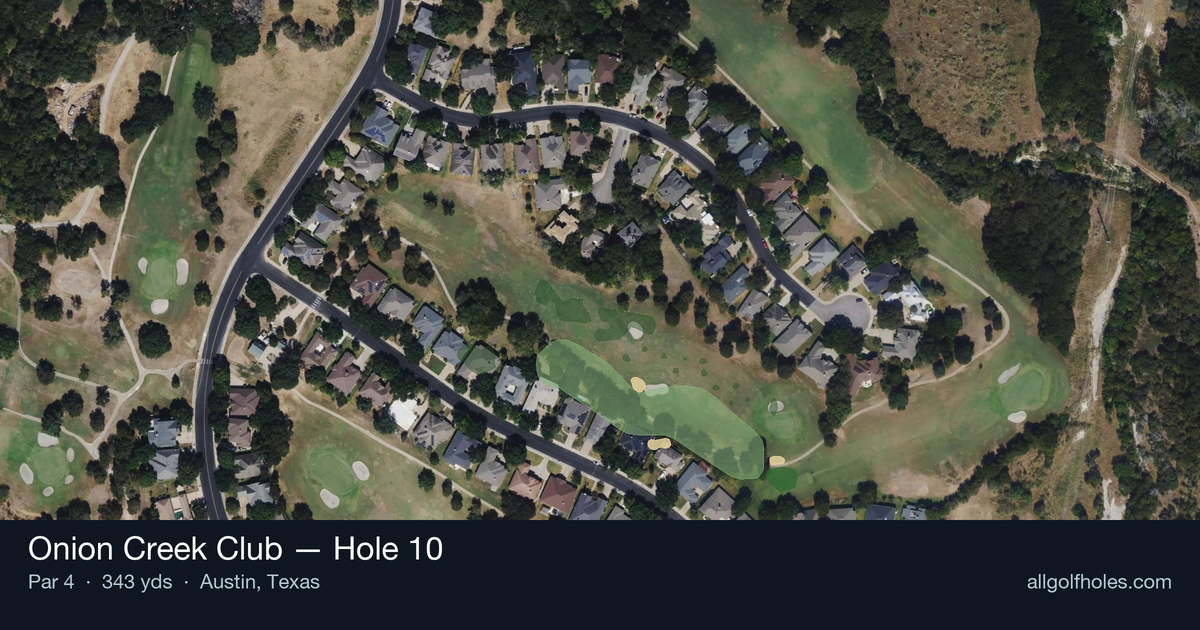 Hole 10 aerial at Onion Creek Club