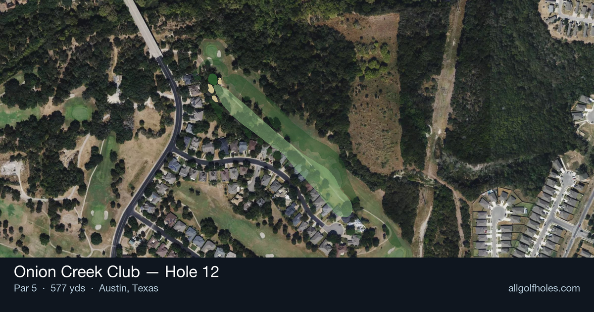 Hole 12 aerial at Onion Creek Club