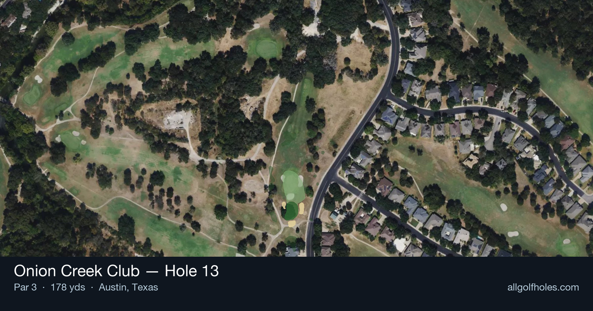 Hole 13 aerial at Onion Creek Club