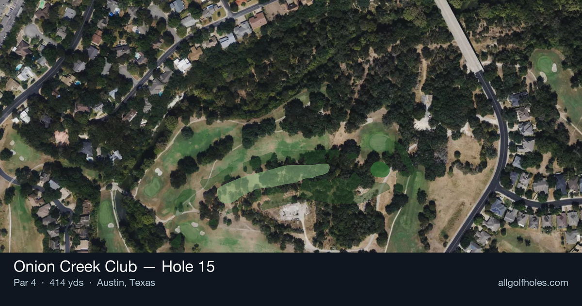 Hole 15 aerial at Onion Creek Club