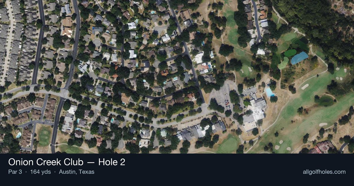 Hole 2 aerial at Onion Creek Club
