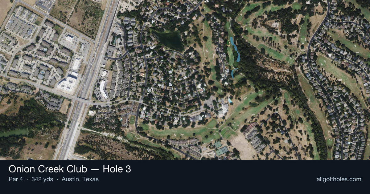 Hole 3 aerial at Onion Creek Club