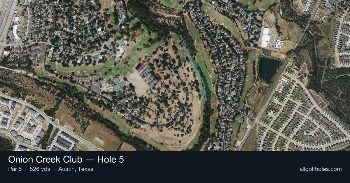 Hole 5 aerial at Onion Creek Club