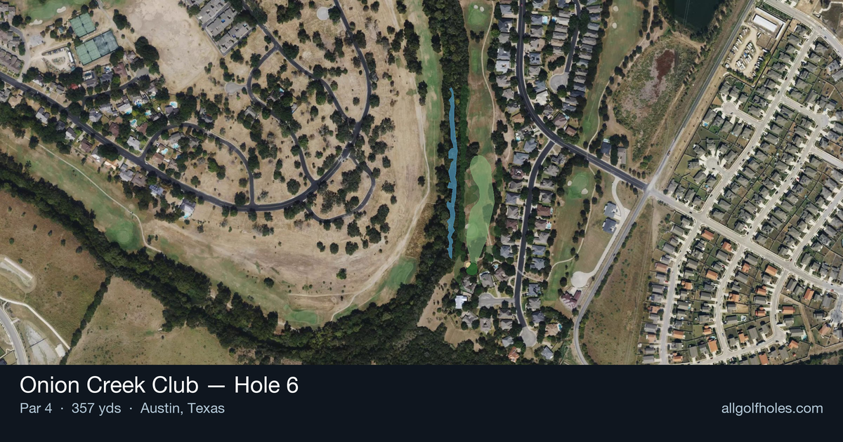 Hole 6 aerial at Onion Creek Club