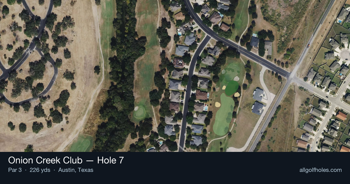 Hole 7 aerial at Onion Creek Club