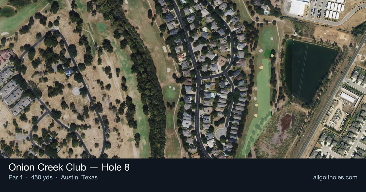 Hole 8 aerial at Onion Creek Club