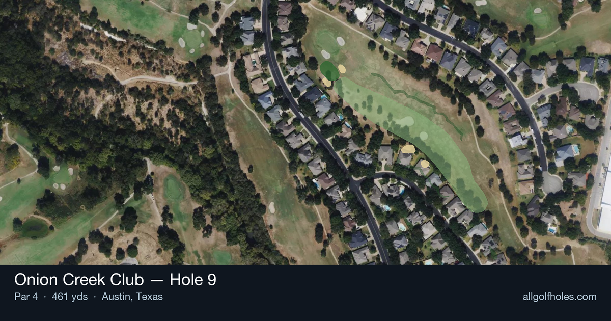 Hole 9 aerial at Onion Creek Club