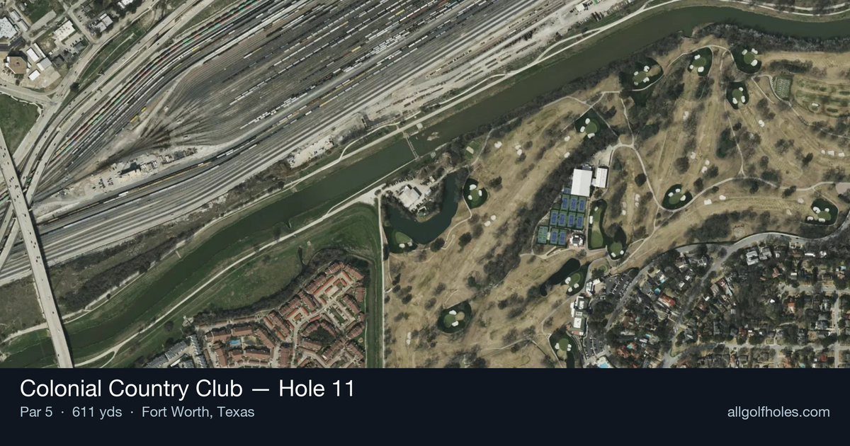 Hole 11 aerial at Colonial Country Club