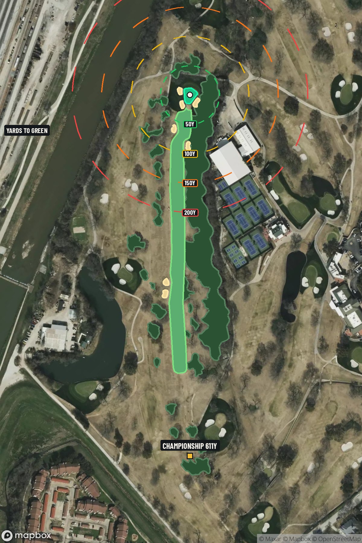 Hole 11 aerial at Colonial Country Club