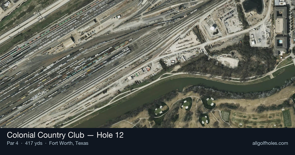 Hole 12 aerial at Colonial Country Club