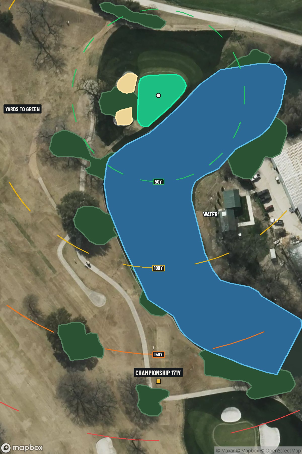 Hole 13 aerial at Colonial Country Club