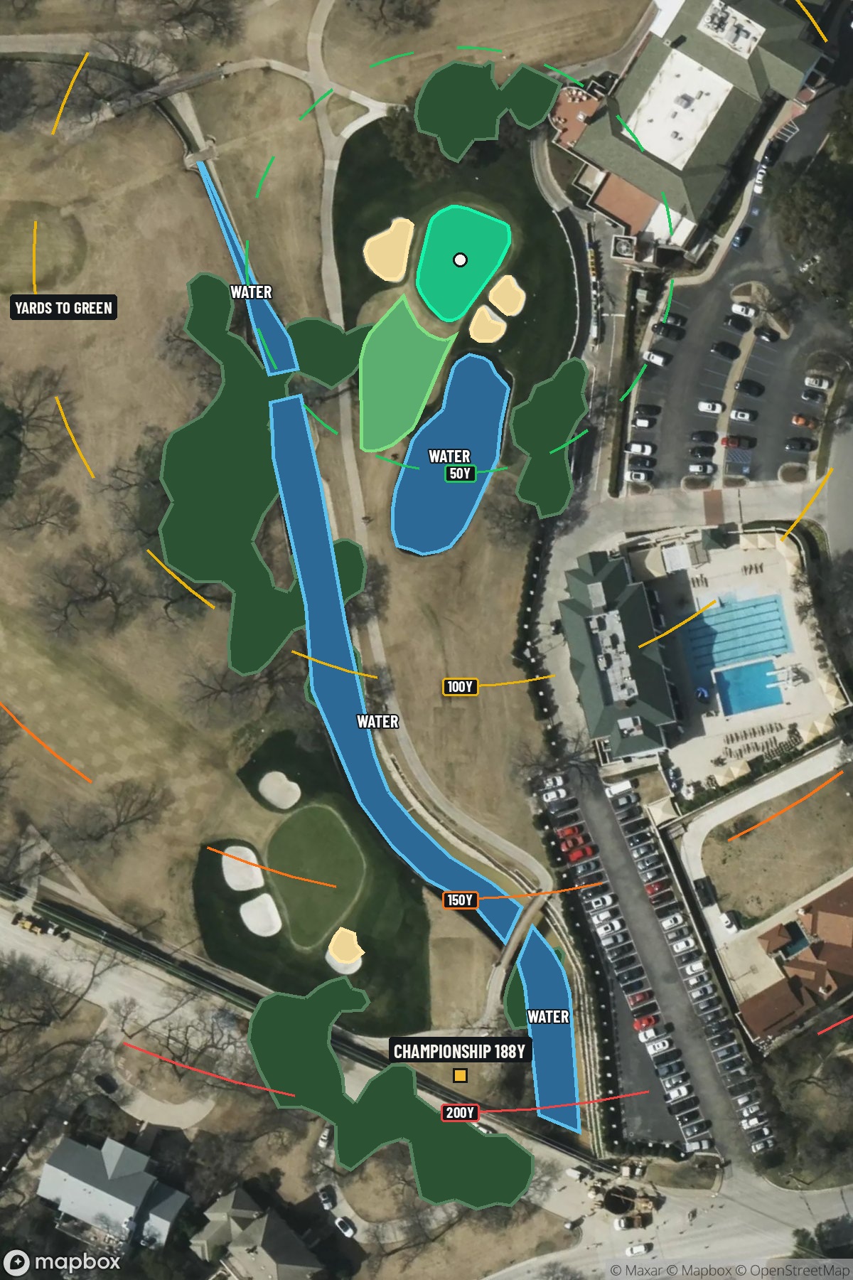 Hole 16 aerial at Colonial Country Club