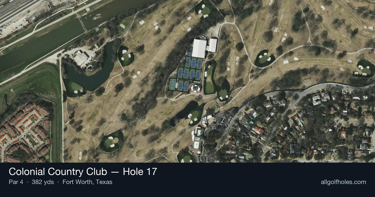 Hole 17 aerial at Colonial Country Club