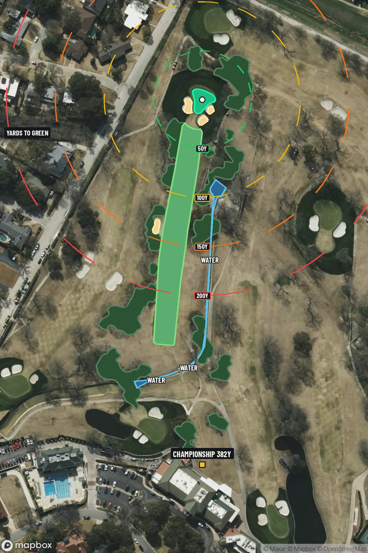Hole 17 aerial at Colonial Country Club
