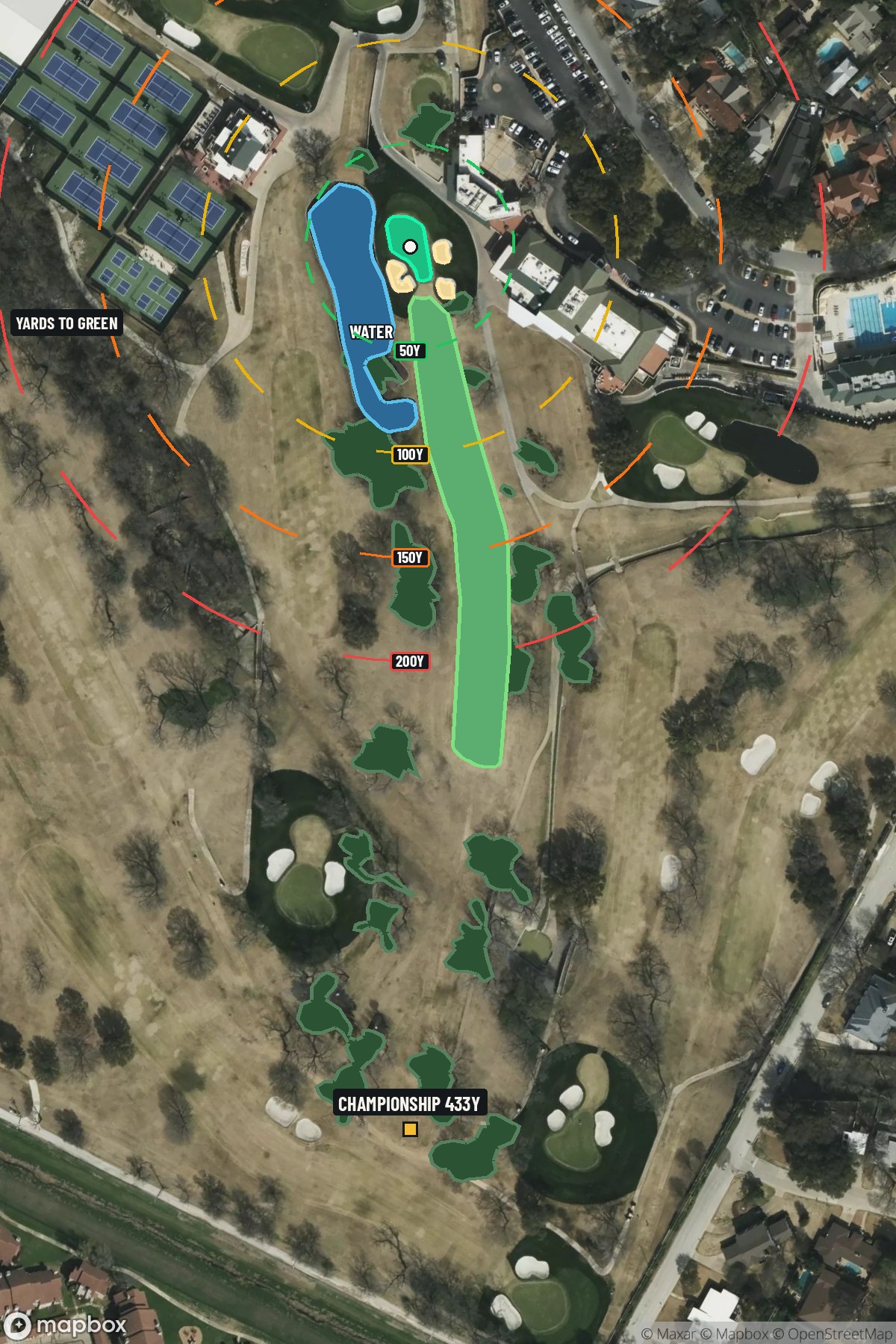 Hole 18 aerial at Colonial Country Club