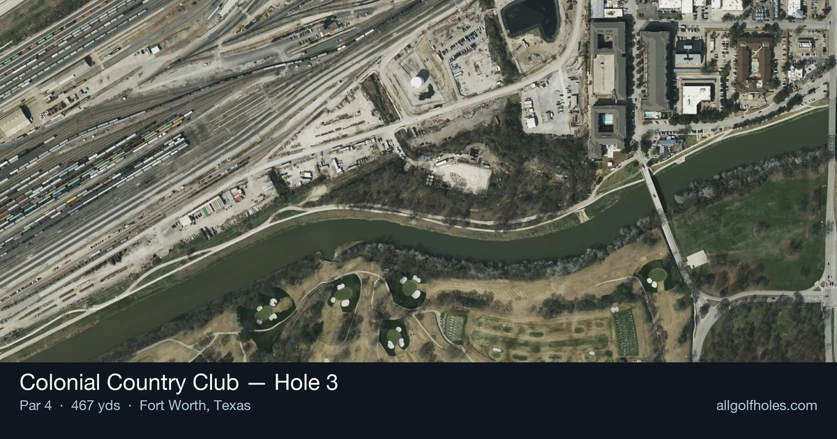 Hole 3 aerial at Colonial Country Club
