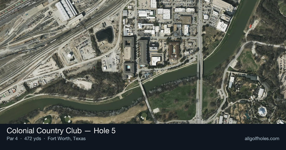 Hole 5 aerial at Colonial Country Club
