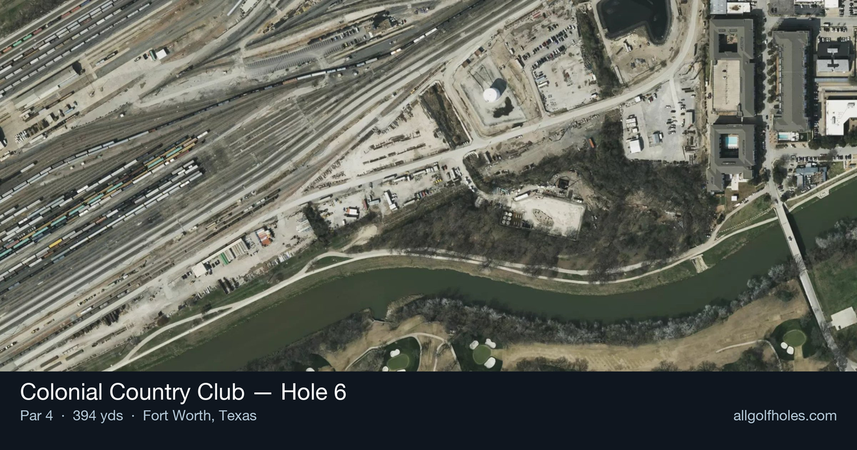 Hole 6 aerial at Colonial Country Club
