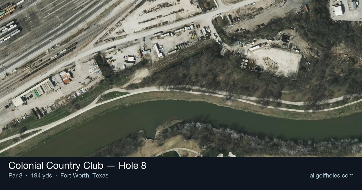 Hole 8 aerial at Colonial Country Club