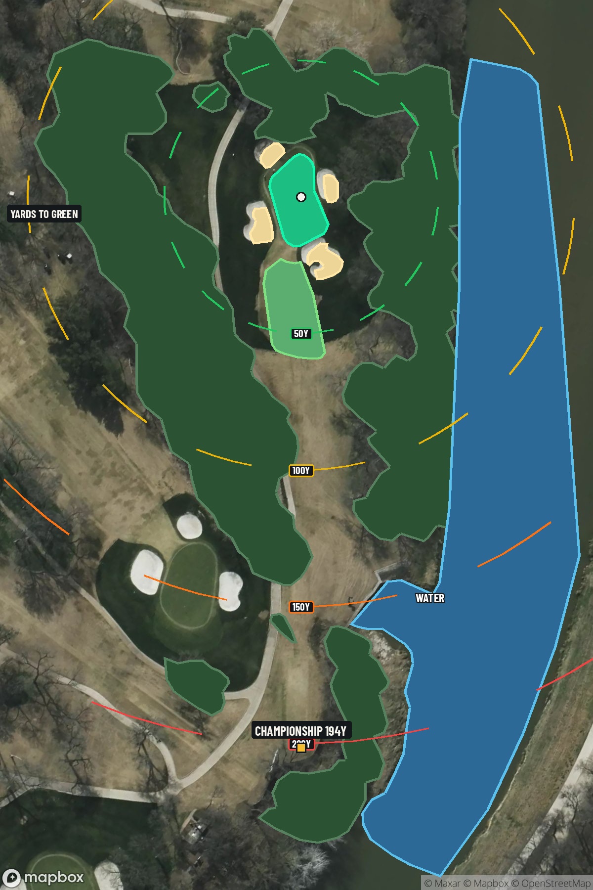 Hole 8 aerial at Colonial Country Club