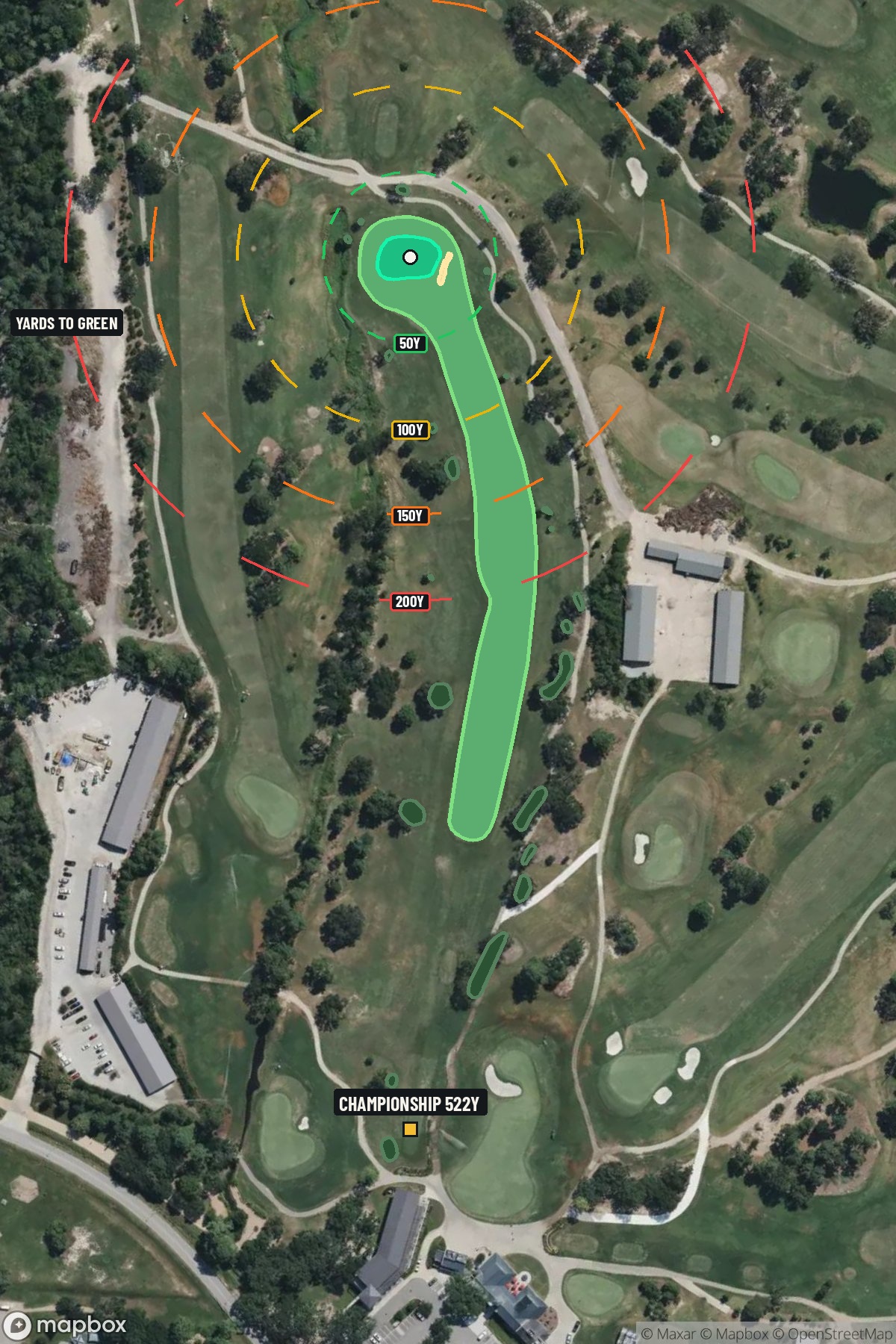 Hole 1 aerial at Memorial Park Golf Course