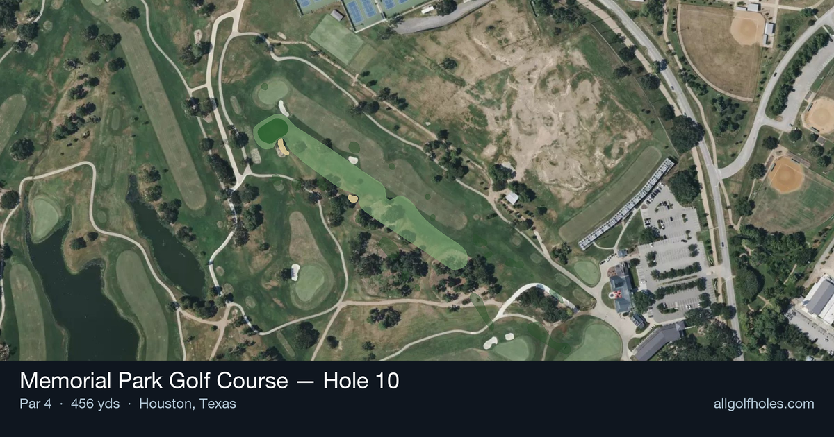 Hole 10 aerial at Memorial Park Golf Course