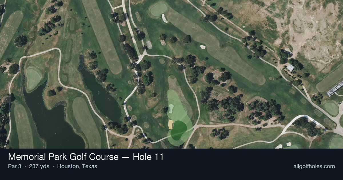 Hole 11 aerial at Memorial Park Golf Course
