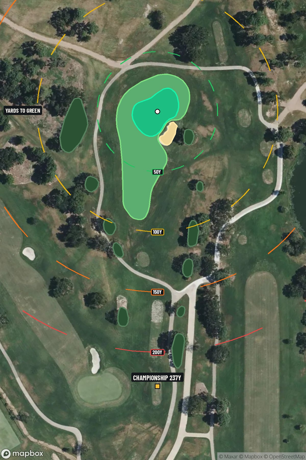 Hole 11 aerial at Memorial Park Golf Course