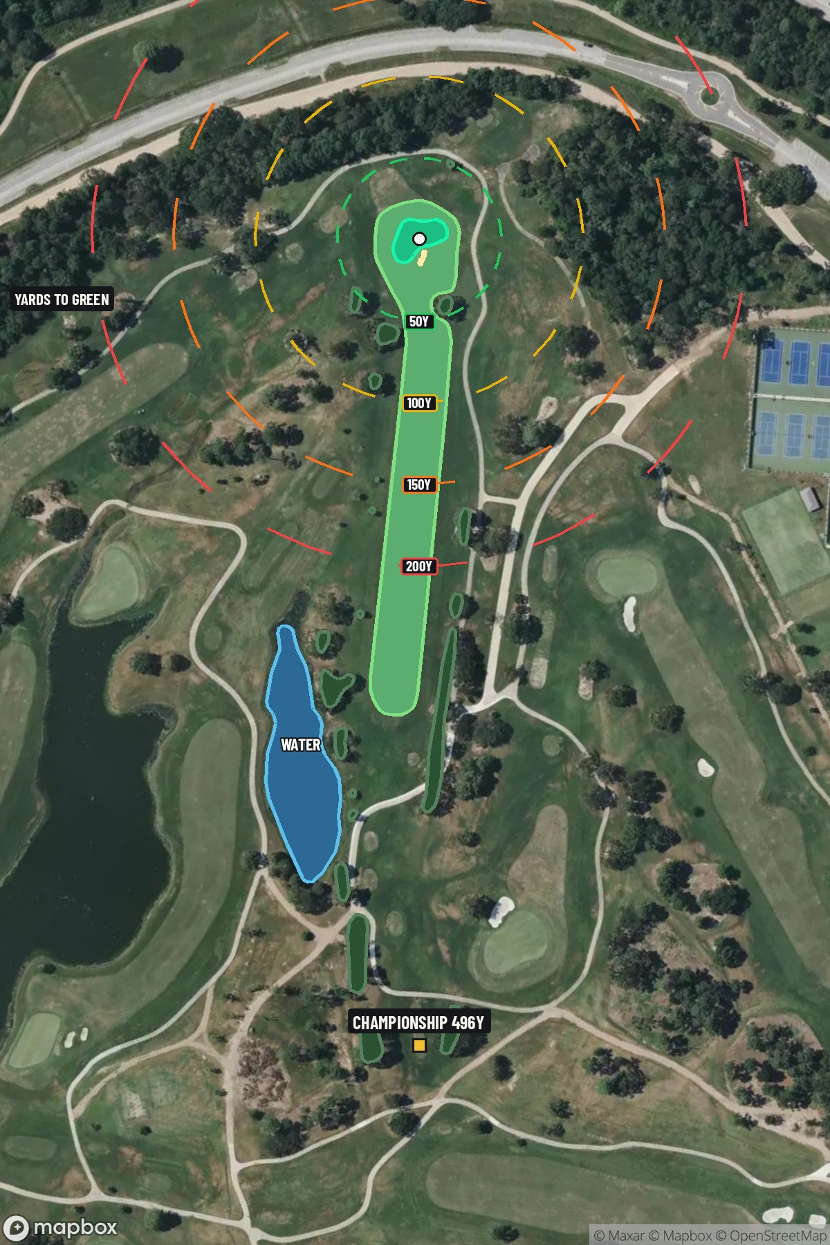 Hole 12 aerial at Memorial Park Golf Course