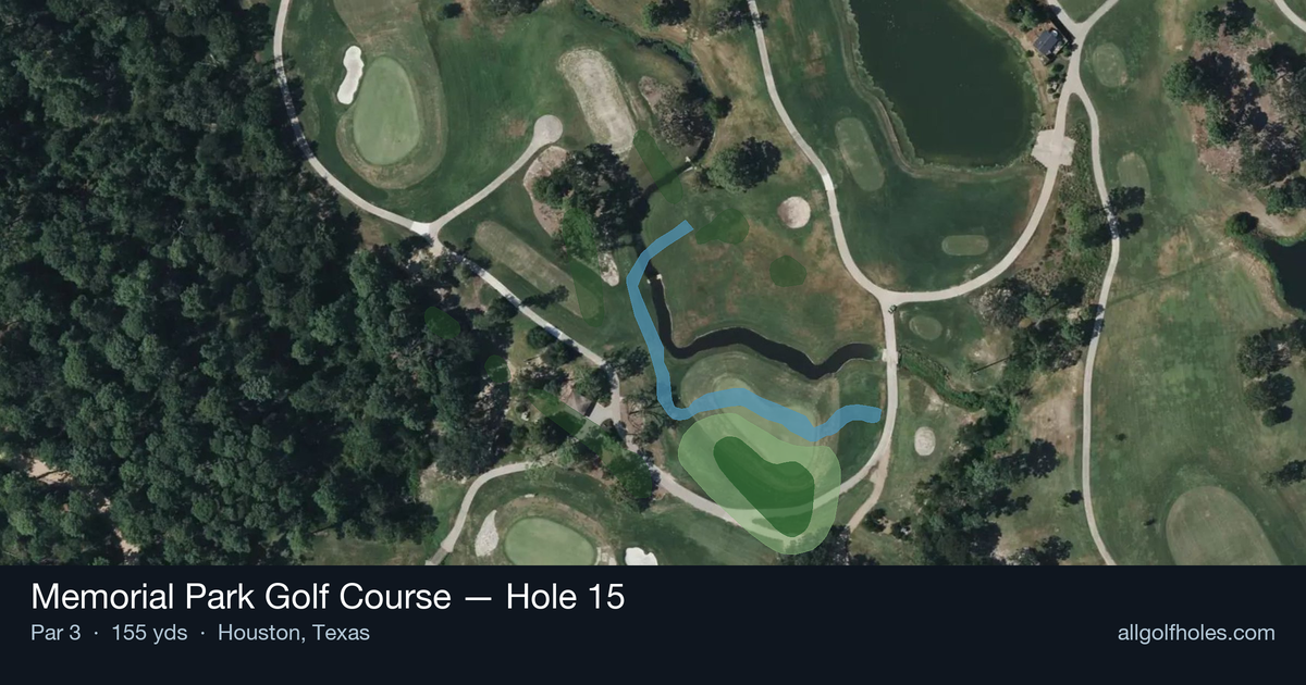 Hole 15 aerial at Memorial Park Golf Course
