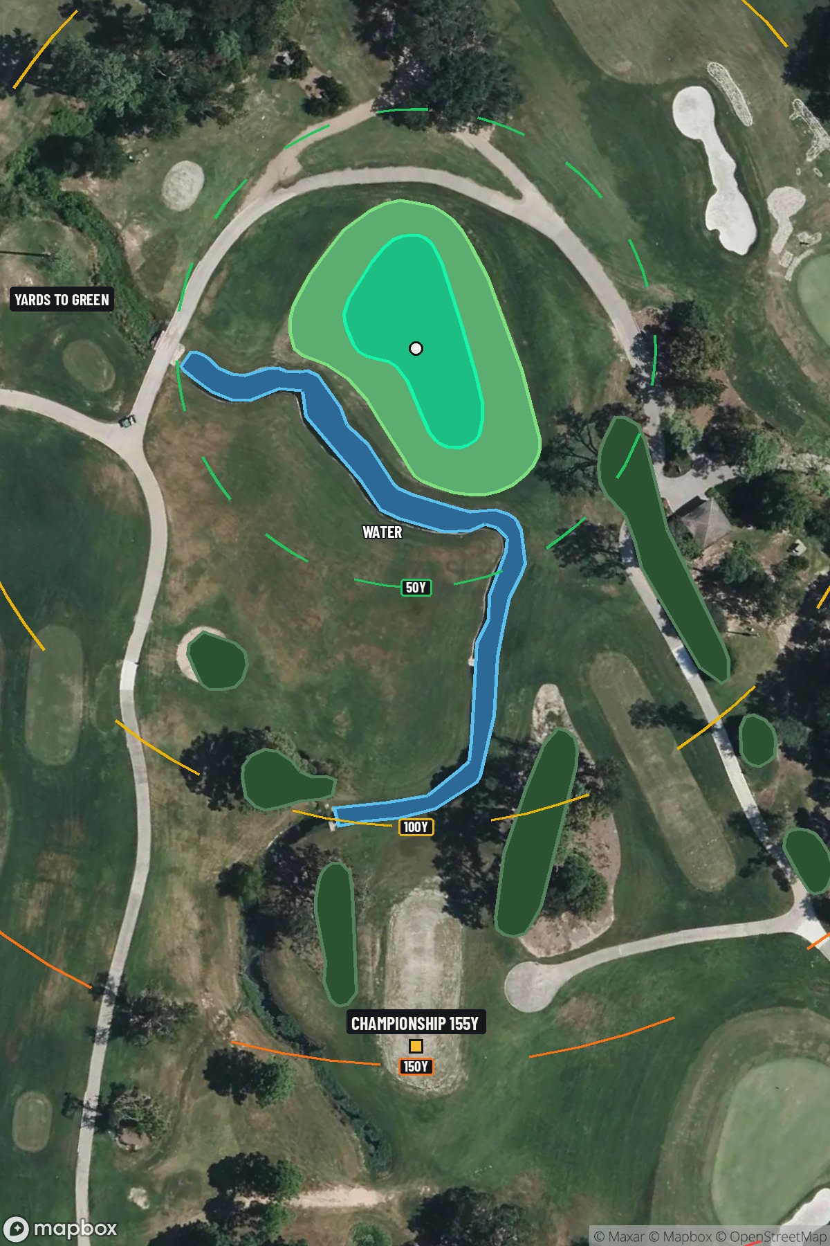 Hole 15 aerial at Memorial Park Golf Course