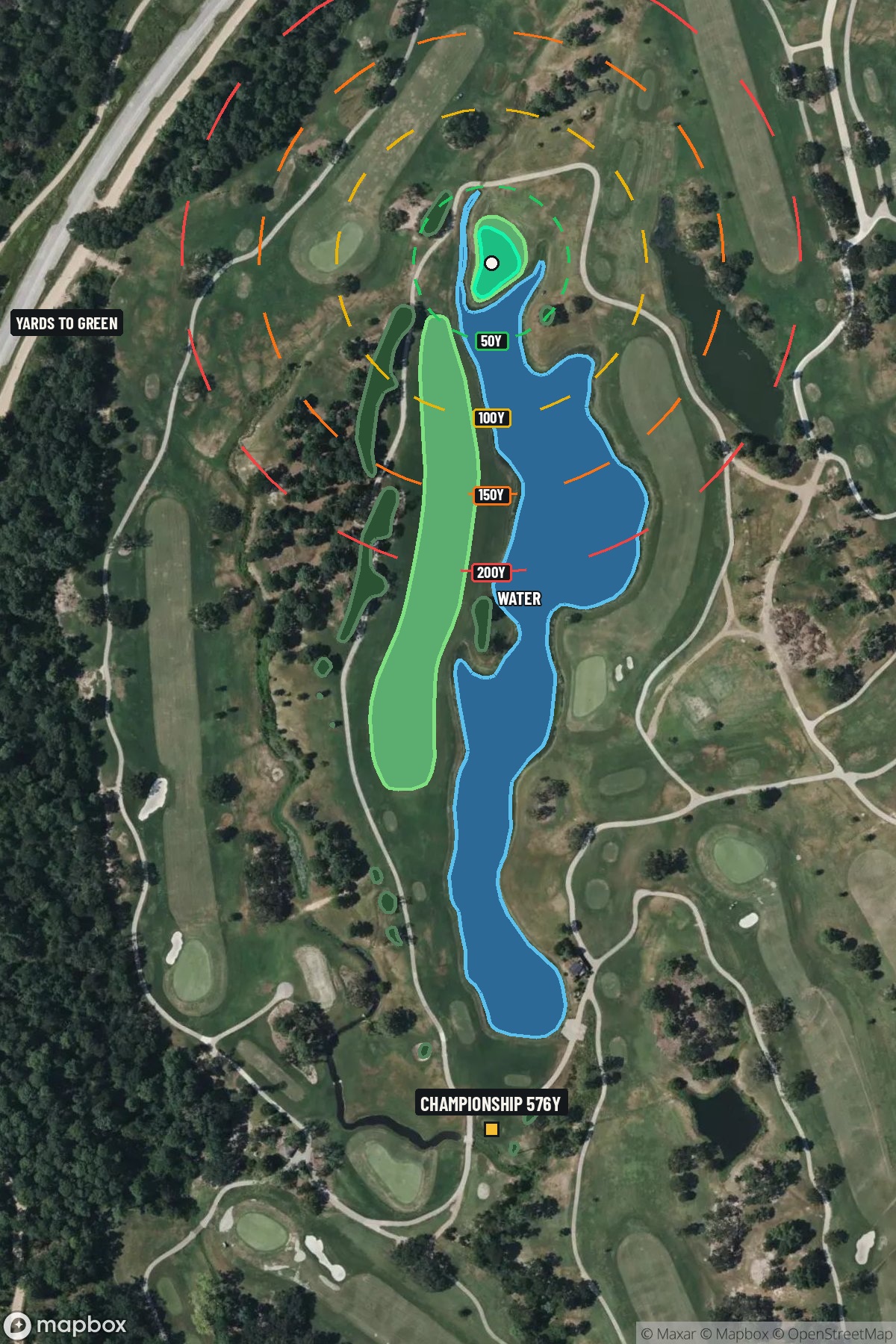 Hole 16 aerial at Memorial Park Golf Course