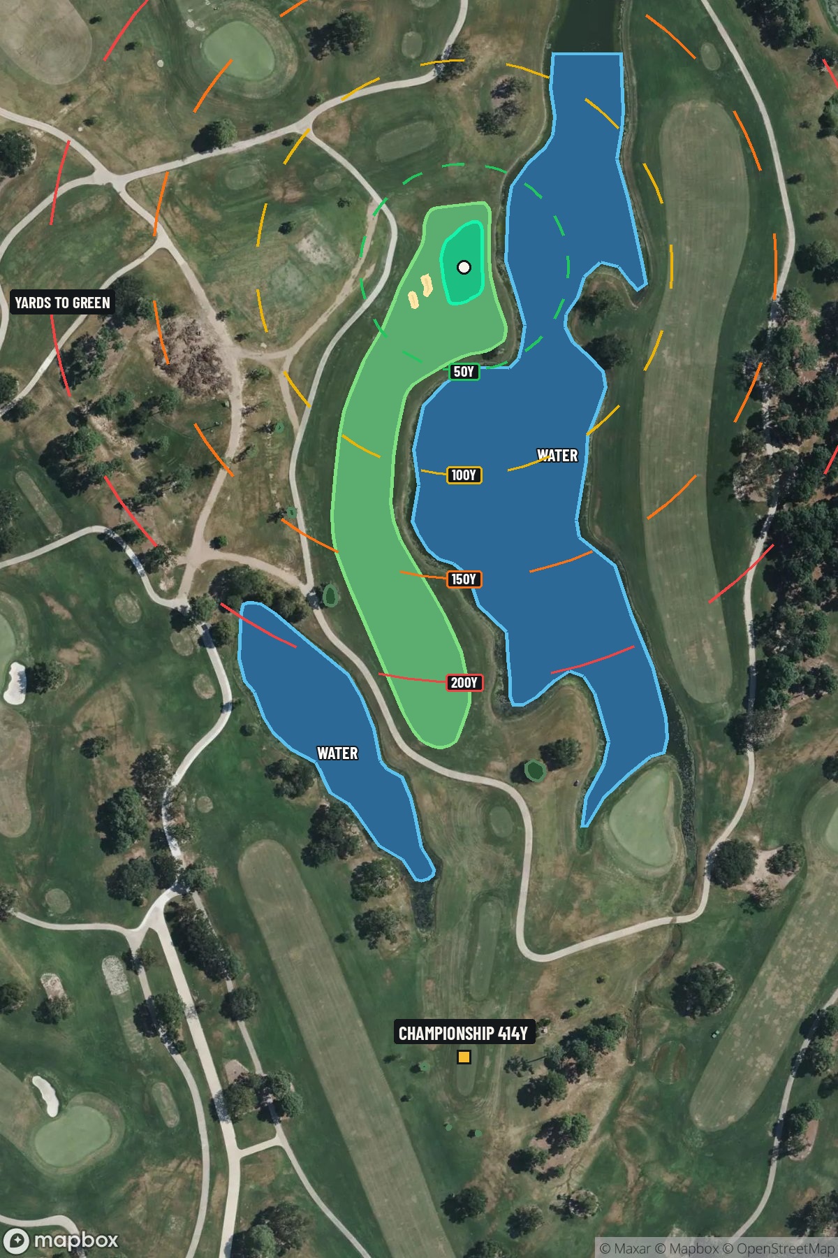 Hole 17 aerial at Memorial Park Golf Course