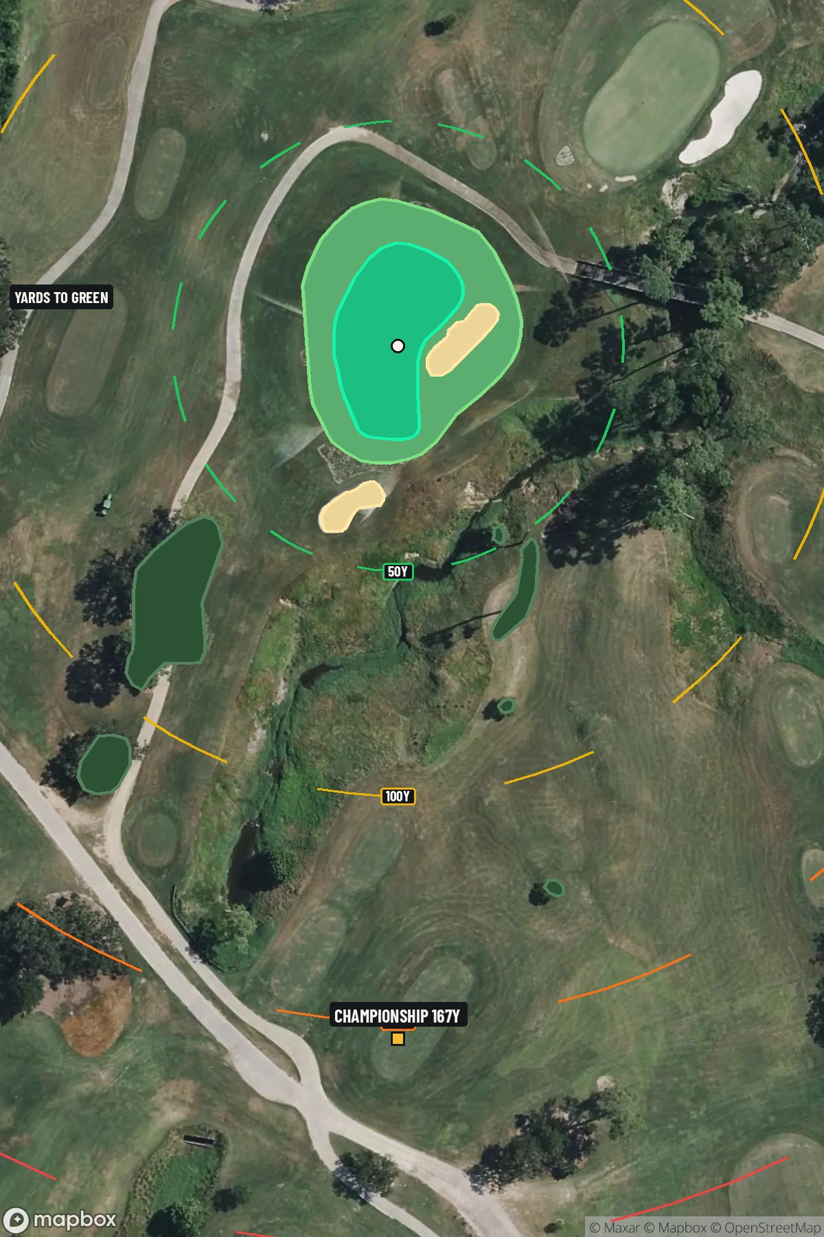 Hole 2 aerial at Memorial Park Golf Course