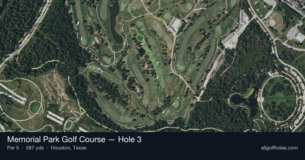 Hole 3 aerial at Memorial Park Golf Course